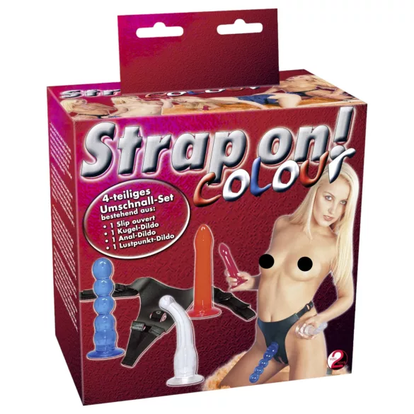 You2Toys - prisegamas dildo rinkinys - spalvotas