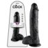 King Cock 10 sėklidžių dildo (25 cm) - juodas