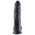 King Cock 10 sėklidžių dildo (25 cm) - juodas