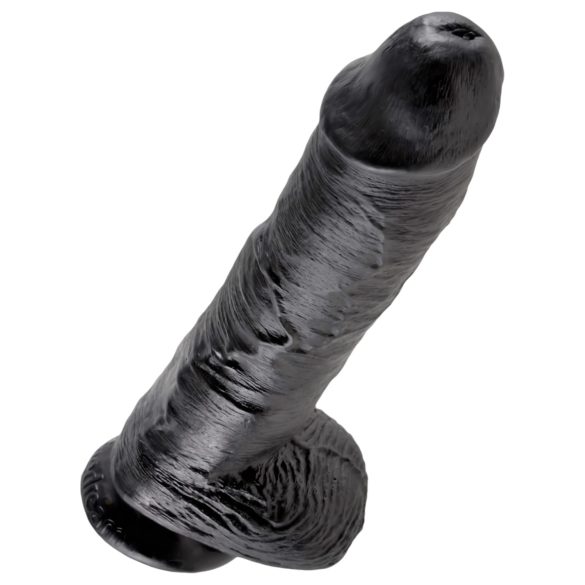King Cock 10 sėklidžių dildo (25 cm) - juodas