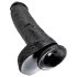 King Cock 10 sėklidžių dildo (25 cm) - juodas