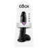 King Cock 10 sėklidžių dildo (25 cm) - juodas