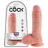 King Cock 8 sėklidžių dildo (20 cm) - natūralus