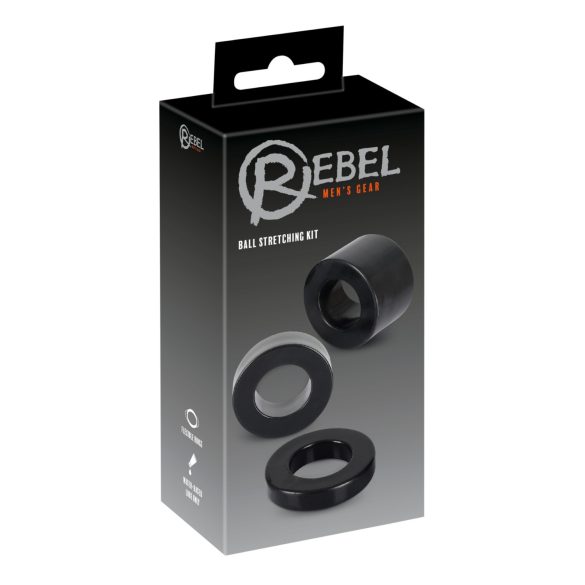 Rebel Ball - penio žiedų ir tempimo rinkinys - (juodas)