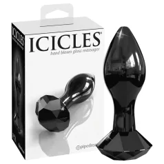   Icicles No. 78 - stiklinis analinis kaištis - kūginis - juodas