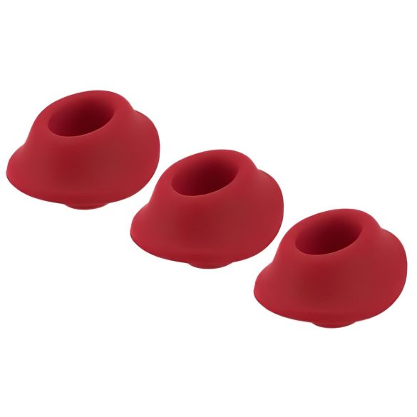Womanizer Premium S - papildomų antgalių rinkinys - raudona (3 vnt.)