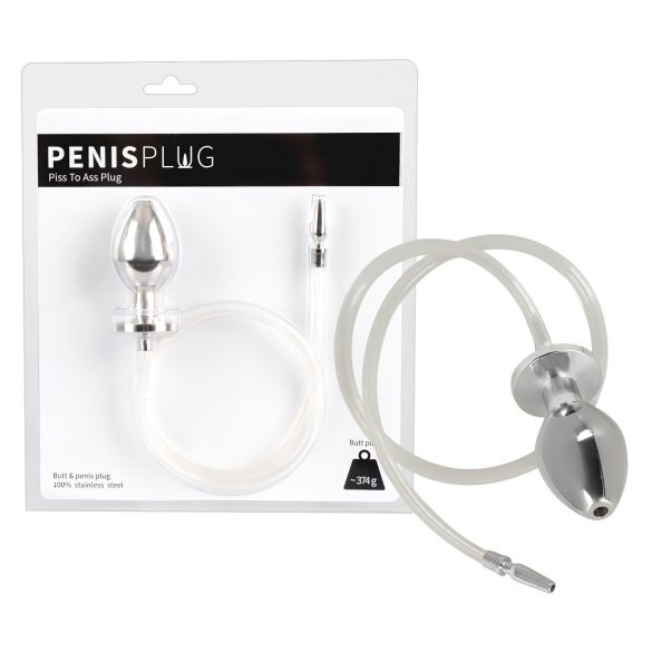 Piss to Ass Plug - tuštinamasis analinis kaištis su šlaplės plėtikliu