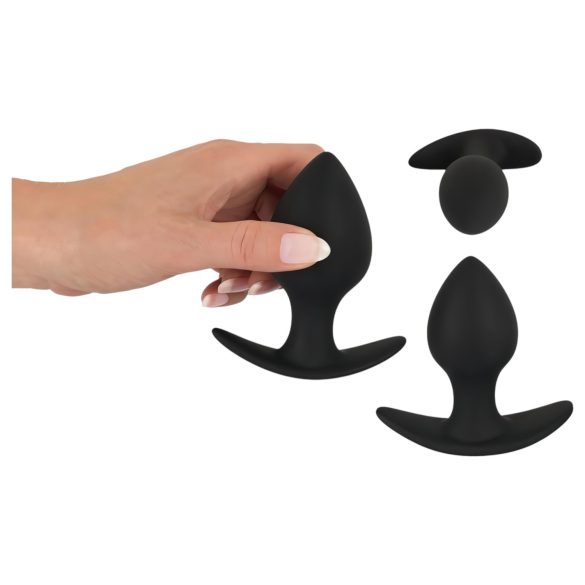 Black Velvets - silikoniniai analiniai kaiščiai rinkinys (3 vnt) - juodi