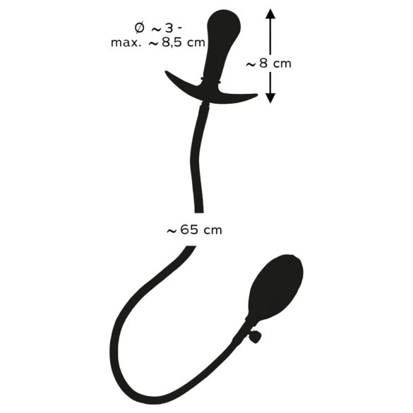 You2Toys - analinis kaištis su rutuliukais, pumpuojamas - juodas
