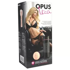   mystim OPUS Mica - realistiška dirbtinė makštis masturbatorius - natūrali/juoda