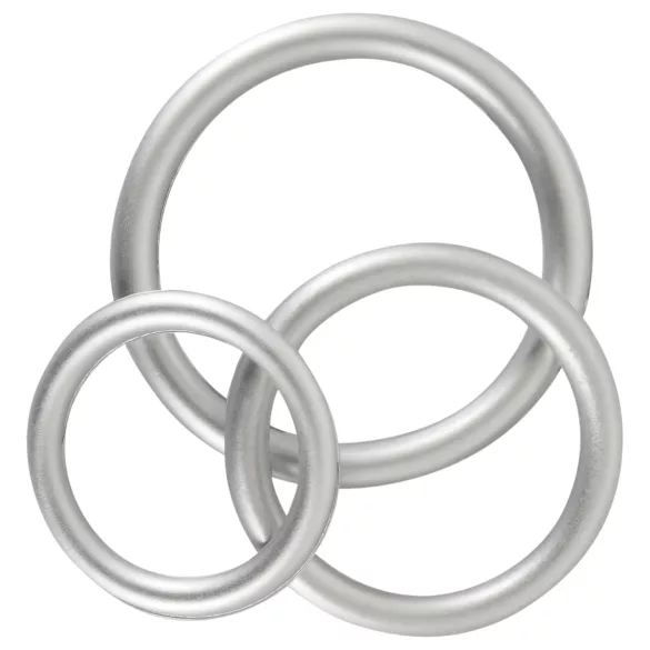 You2Toys - penio žiedų rinkinys - silikoniniai, metalinės spalvos, 3 vnt