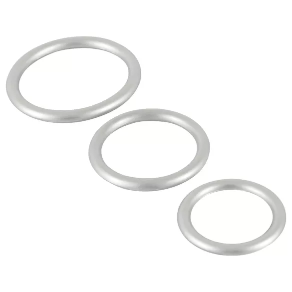 You2Toys - penio žiedų rinkinys - silikoniniai, metalinės spalvos, 3 vnt