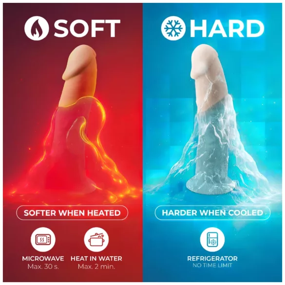 Silexd 7 - prilimpantis, su kapšeliu dildo - 17,5 cm (rožinis)