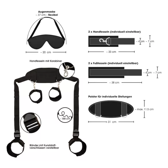 Bad Kitty - kaklo-riešų-kulkšnių antrankiai - juodi