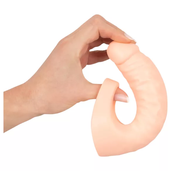 Realistixxx - dvigubas realistiškas dildo su penio žiedu - kūno spalvos