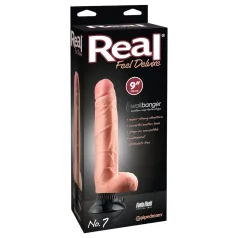   Real Feel Deluxe No.7 - vibratorius su sėklidėmis - realistiškas - kūno spalvos