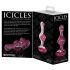 Icicles No. 75 - stiklinis analinis kaištis širdelės formos rožinis