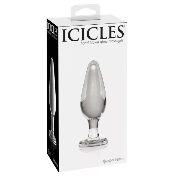 Icicles Nr. 26 - kūginis stiklinis analinis kaištis (skaidrus)