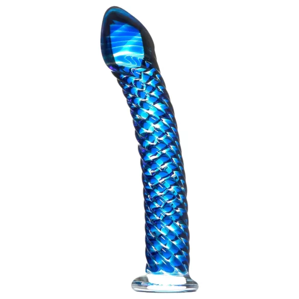 Icicles No. 29 - stiklinis dildo spirale - mėlynas