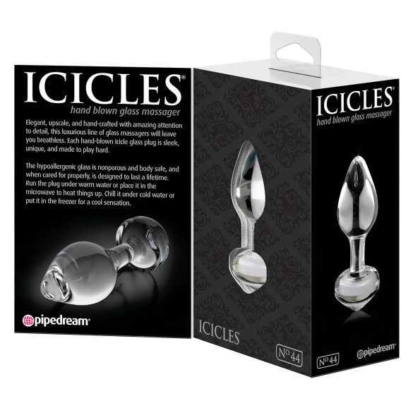 Icicles No. 44 - stiklinis analinis kaištis - kūgio formos - skaidrus