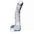 Icicles No. 61 - stiklinis dildo su sėklidėmis ir penius - permatomas