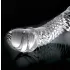 Icicles No. 61 - stiklinis dildo su sėklidėmis ir penius - permatomas
