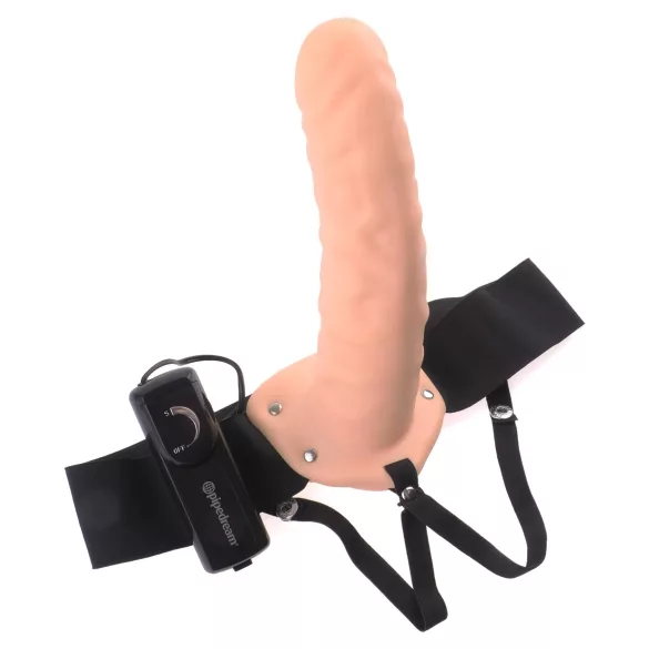 Pipedream - Fetish Strap-On 8 - prisegamas, tuščiaviduris vibratorius (natūralios spalvos)