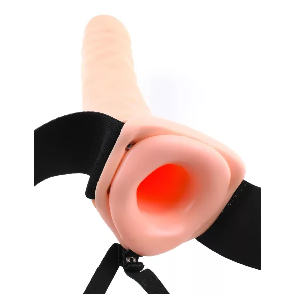 Pipedream - Fetish Strap-On 8 - prisegamas, tuščiaviduris vibratorius (natūralios spalvos)