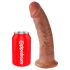 King Cock 9 - tikroviškas falo imitatorius su siurbtuku (23 cm) - tamsiai natūralus