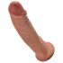 King Cock 9 - tikros didelis dildo su siurbtuku (23 cm) - tamsus natūralus