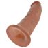 King Cock 9 - tikros didelis dildo su siurbtuku (23 cm) - tamsus natūralus