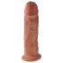 King Cock 10 - didelis siurbtukas dildo (25cm) - tamsus natūralus