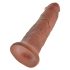King Cock 10 - didelis siurbtukas dildo (25cm) - tamsus natūralus