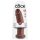 King Cock 10 - didelis prisisiurbiantis dildo (25cm) - rudas