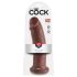 King Cock 10 - didelis prisisiurbiantis dildo (25cm) - rudas
