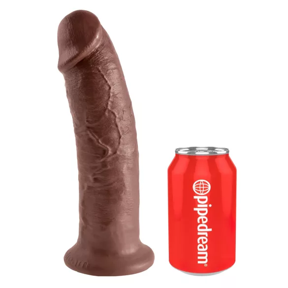 King Cock - didelis dildo su siurbtuku - 25 cm - rudas