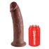 King Cock 10 - didelis prisisiurbiantis dildo (25cm) - rudas
