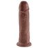 King Cock 10 - didelis prisisiurbiantis dildo (25cm) - rudas