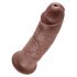 King Cock 10 - didelis prisisiurbiantis dildo (25cm) - rudas