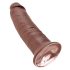 King Cock 10 - didelis prisisiurbiantis dildo (25cm) - rudas