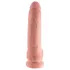 King Cock 9 - didelis dildo su sėklidėmis ir stipria siurbtuko pagrindu (23 cm, kūno spalvos)