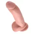 King Cock 9 - didelis dildo su sėklidėmis ir stipria siurbtuko pagrindu (23 cm, kūno spalvos)