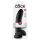 King Cock 9 - didelis juodas dildo su siurbtuku ir prisiūtais papildymais (23 cm)
