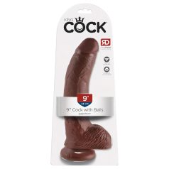 King Cock 9 - didelis prilimpantis dildo su sėklidėmis (23cm) - rudas   King Cock 9 - didelis prilimpantis dildo su sėklidėmis (23cm) - rudas