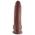 King Cock 9 - dildo su sėklidėmis ir siurbtuku - rudas - 23 cm
