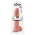King Cock 11 - siurbtukas, su sėklidėmis (28cm) - natūrali spalva
