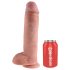 King Cock 11 - siurbtukas, su sėklidėmis (28cm) - natūrali spalva