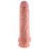King Cock 11 - siurbtukas, su sėklidėmis (28cm) - natūrali spalva
