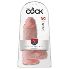   King Cock - dildo su sėklidėmis ir siurbtuku - 23 cm - kūno spalvos