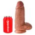 King Cock 9 Chubby - tvirtas lipnus dildo (23cm) - tamsus natūralus